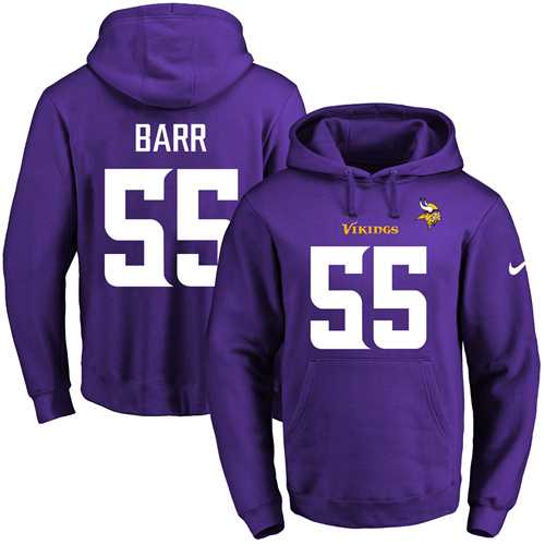 Nike Minnesota Vikings #55 Anthony Barr Purple Name & Number Pullover NFL Hoodie
