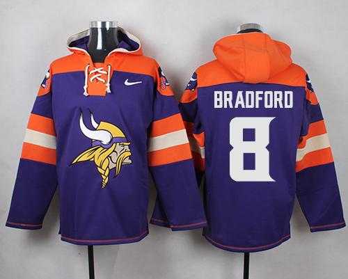 Nike Minnesota Vikings #8 Sam Bradford Purple Player Pullover NFL Hoodie