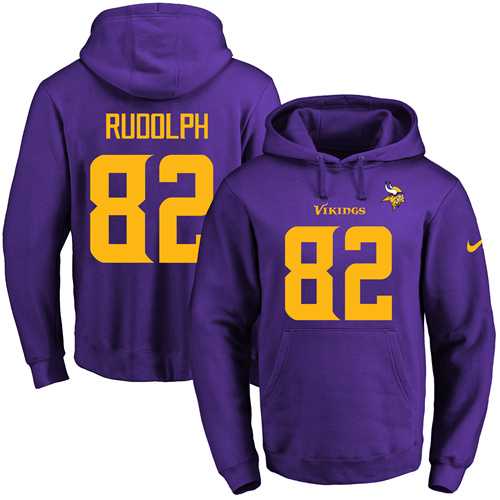 Nike Minnesota Vikings #82 Kyle Rudolph Purple(Gold No.) Name & Number Pullover NFL Hoodie