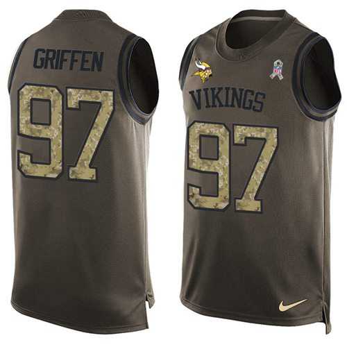 Nike Minnesota Vikings #97 Everson Griffen Green Men's Stitched NFL Limited Salute To Service Tank Top Jersey