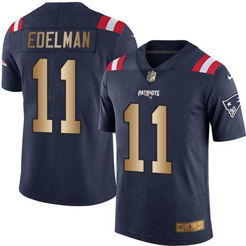 Nike New England Patriots #11 Julian Edelman Navy Blue Men's Stitched NFL Limited Gold Rush Jersey
