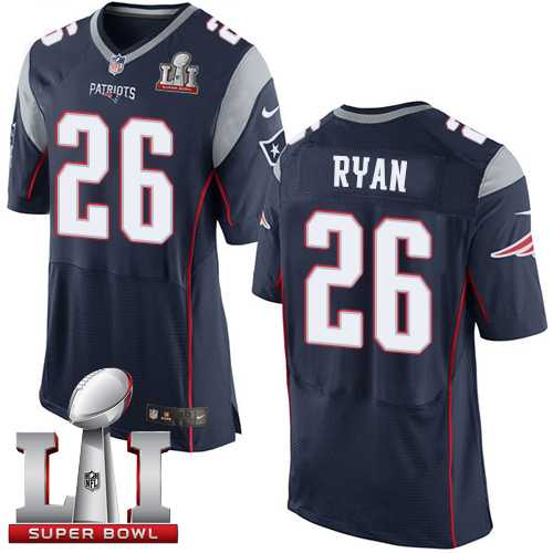 Nike New England Patriots #26 Logan Ryan Navy Blue Team Color Super Bowl LI 51 Men's Stitched NFL New Elite Jersey