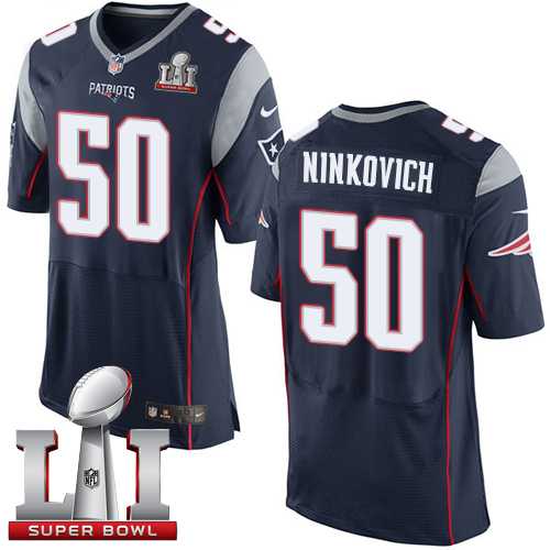 Nike New England Patriots #50 Rob Ninkovich Navy Blue Team Color Super Bowl LI 51 Men's Stitched NFL New Elite Jersey