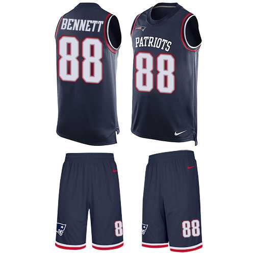 Nike New England Patriots #88 Martellus Bennett Navy Blue Team Color Men's Stitched NFL Limited Tank Top Suit Jersey