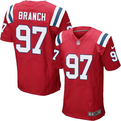 Nike New England Patriots #97 Alan Branch Red Alternate Men's Stitched NFL Elite Jersey