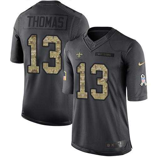 Nike New Orleans Saints #13 Michael Thomas Black Men's Stitched NFL Limited 2016 Salute To Service Jersey