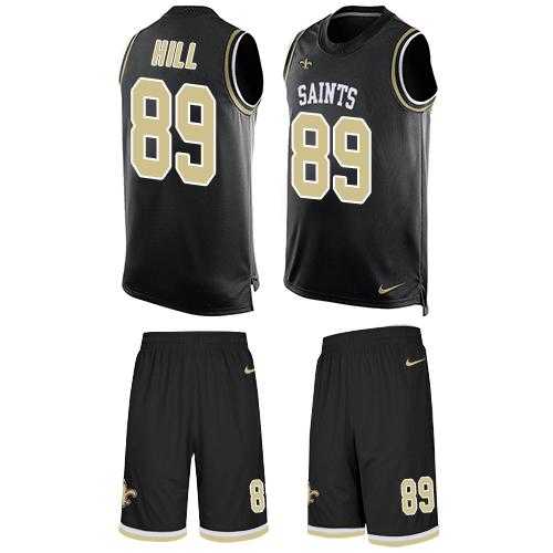 Nike New Orleans Saints #89 Josh Hill Black Team Color Men's Stitched NFL Limited Tank Top Suit Jersey