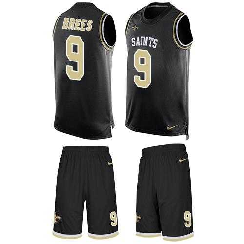 Nike New Orleans Saints #9 Drew Brees Black Team Color Men's Stitched NFL Limited Tank Top Suit Jersey