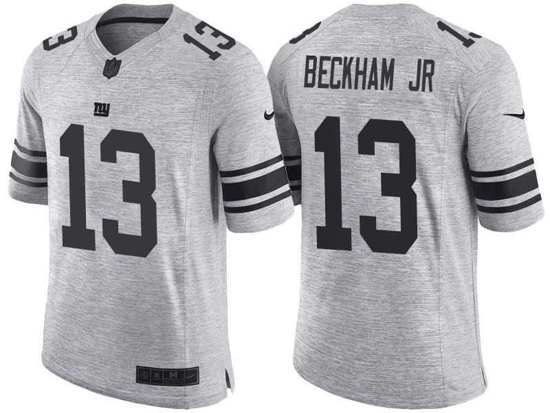 Nike New York Giants #13 Odell Beckham Jr 2016 Gridiron Gray II Men's NFL Limited Jersey
