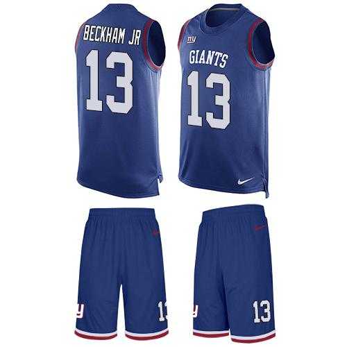 Nike New York Giants #13 Odell Beckham Jr Royal Blue Team Color Men's Stitched NFL Limited Tank Top Suit Jersey