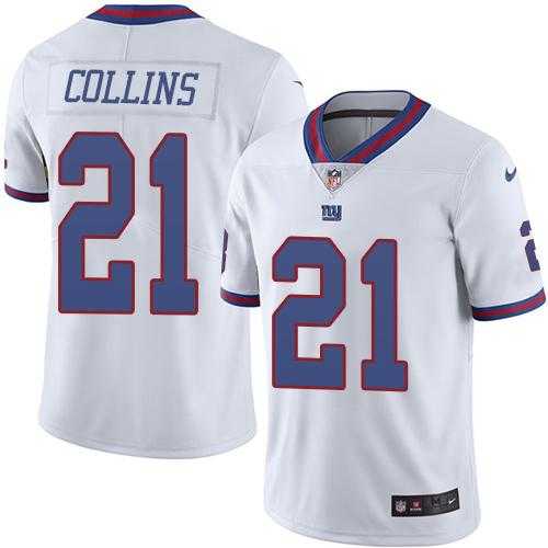 Nike New York Giants #21 Landon Collins White Men's Stitched NFL Limited Rush Jersey