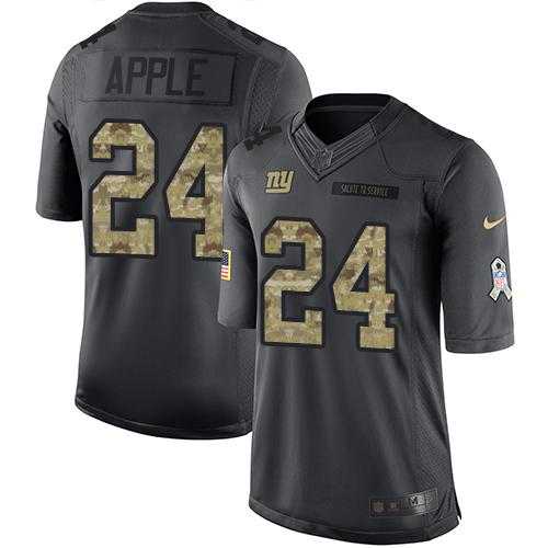 Nike New York Giants #24 Eli Apple Black Men's Stitched NFL Limited 2016 Salute to Service Jersey