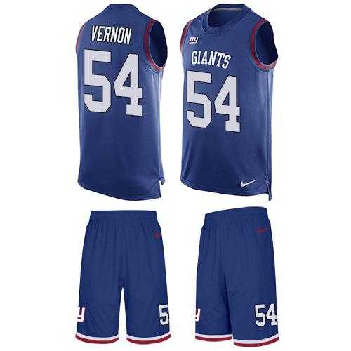 Nike New York Giants #54 Olivier Vernon Royal Blue Team Color Men's Stitched NFL Limited Tank Top Suit Jersey
