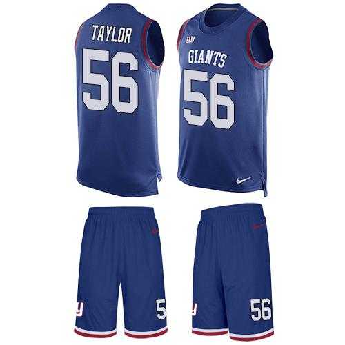 Nike New York Giants #56 Lawrence Taylor Royal Blue Team Color Men's Stitched NFL Limited Tank Top Suit Jersey