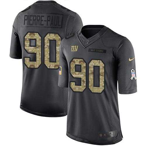 Nike New York Giants #90 Jason Pierre-Paul Black Men's Stitched NFL Limited 2016 Salute to Service Jersey