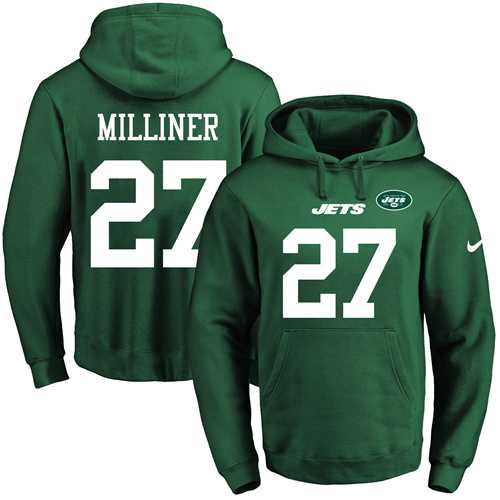 Nike New York Jets #27 Dee Milliner Green Name & Number Pullover NFL Hoodie