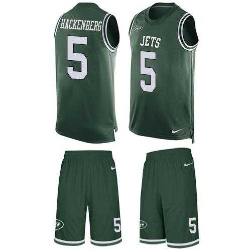 Nike New York Jets #5 Christian Hackenberg Green Team Color Men's Stitched NFL Limited Tank Top Suit Jersey