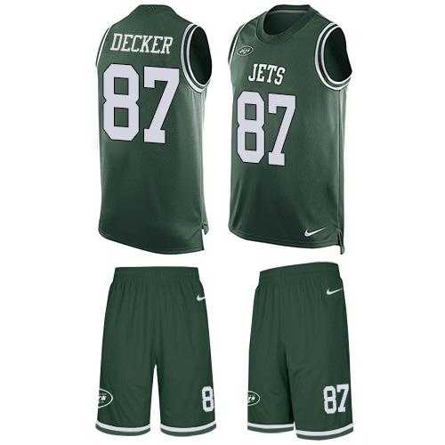Nike New York Jets #87 Eric Decker Green Team Color Men's Stitched NFL Limited Tank Top Suit Jersey
