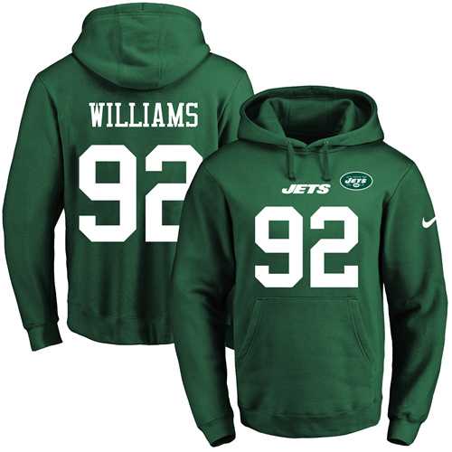 Nike New York Jets #92 Leonard Williams Green Name & Number Pullover NFL Hoodie
