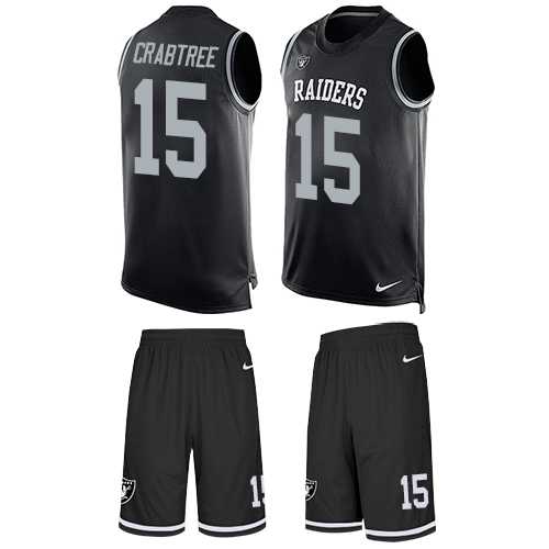 Nike Oakland Raiders #15 Michael Crabtree Black Team Color Men's Stitched NFL Limited Tank Top Suit Jersey