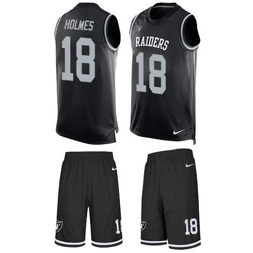 Nike Oakland Raiders #18 Andre Holmes Black Team Color Men's Stitched NFL Limited Tank Top Suit Jersey
