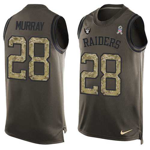 Nike Oakland Raiders #28 Latavius Murray Green Men's Stitched NFL Limited Salute To Service Tank Top Jersey