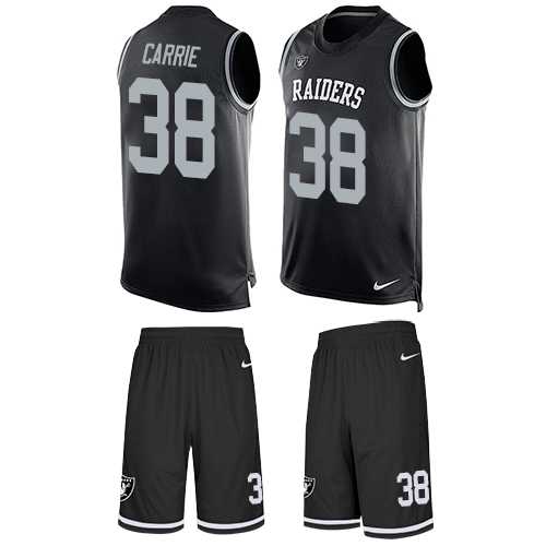 Nike Oakland Raiders #38 T.J. Carrie Black Team Color Men's Stitched NFL Limited Tank Top Suit Jersey
