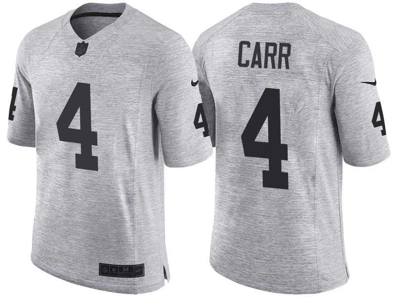 Nike Oakland Raiders #4 Derek Carr 2016 Gridiron Gray II Men's NFL Limited Jersey