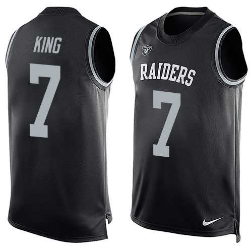 Nike Oakland Raiders #7 Marquette King Black Team Color Men's Stitched NFL Limited Tank Top Jersey