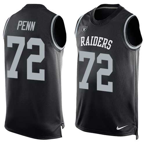 Nike Oakland Raiders #72 Donald Penn Black Team Color Men's Stitched NFL Limited Tank Top Jersey