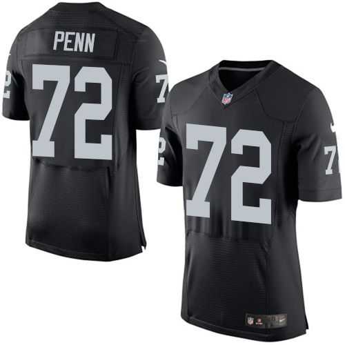 Nike Oakland Raiders #72 Donald Penn Black Team Color Men's Stitched NFL New Elite Jersey