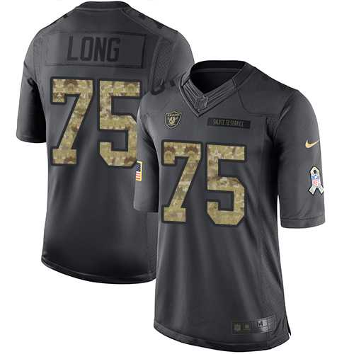 Nike Oakland Raiders #75 Howie Long Black Men's Stitched NFL Limited 2016 Salute To Service Jersey