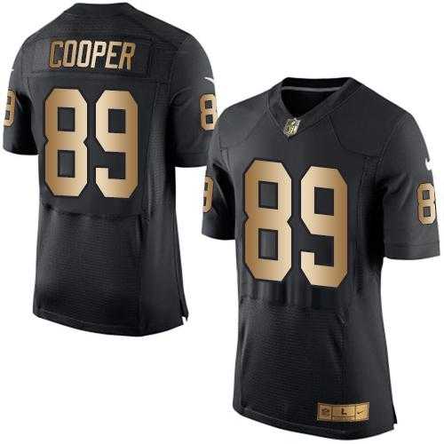 Nike Oakland Raiders #89 Amari Cooper Black Team Color Men's Stitched NFL New Elite Gold Jersey