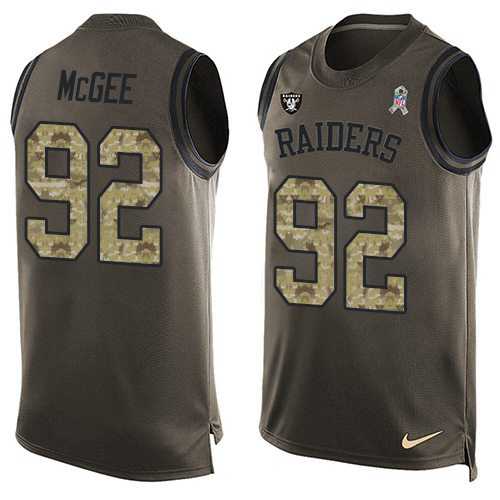 Nike Oakland Raiders #92 Stacy McGee Green Men's Stitched NFL Limited Salute To Service Tank Top Jersey