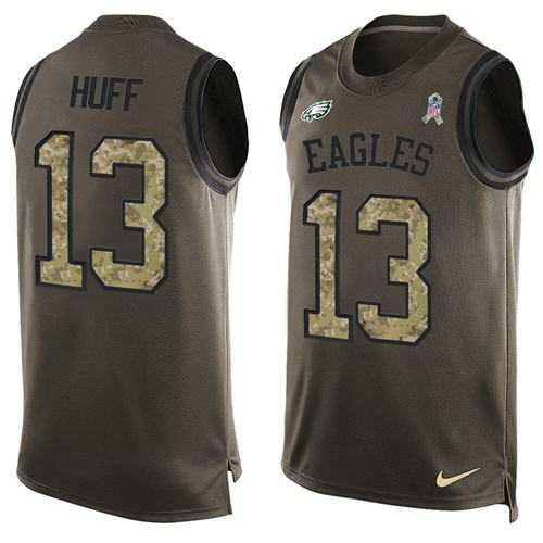 Nike Philadelphia Eagles #13 Josh Huff Green Men's Stitched NFL Limited Salute To Service Tank Top Jersey