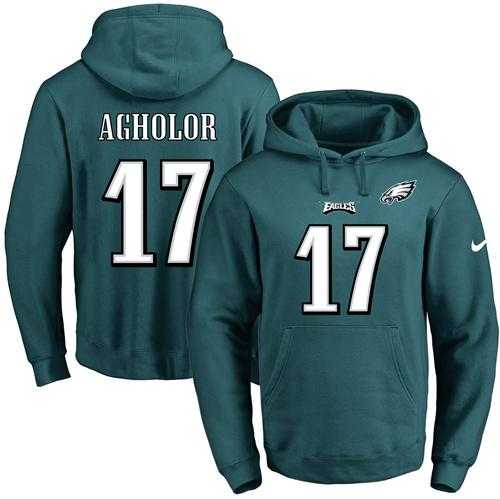 Nike Philadelphia Eagles #17 Nelson Agholor Midnight Green Name & Number Pullover NFL Hoodie