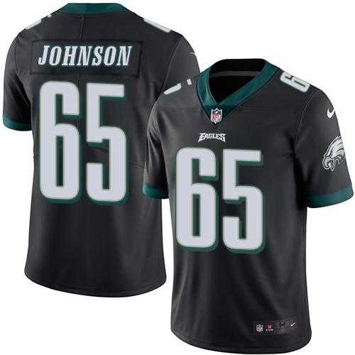 Nike Philadelphia Eagles #65 Lane Johnson Black Men's Stitched NFL Limited Rush Jersey