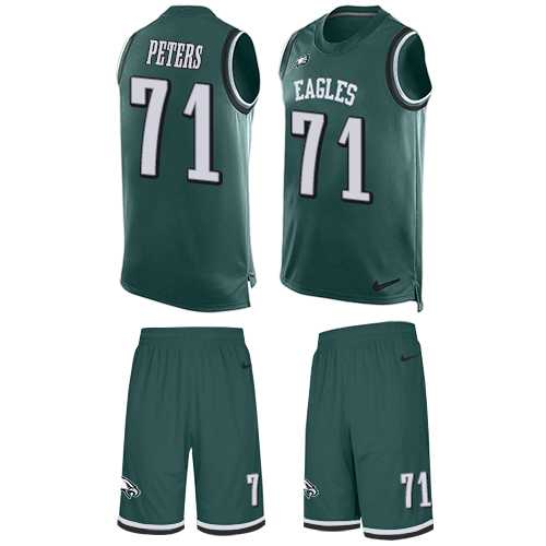 Nike Philadelphia Eagles #71 Jason Peters Midnight Green Team Color Men's Stitched NFL Limited Tank Top Suit Jersey