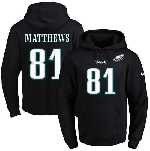 Nike Philadelphia Eagles #81 Jordan Matthews Black Name & Number Pullover NFL Hoodie
