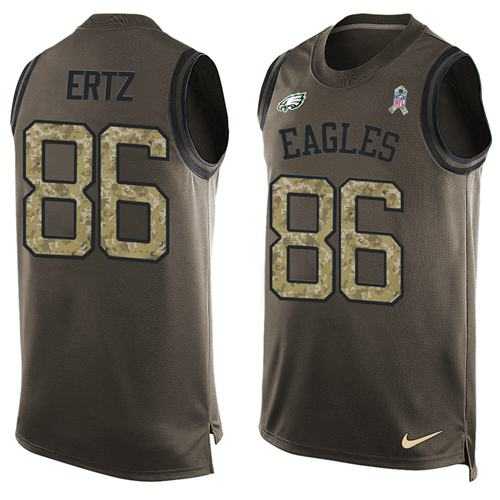 Nike Philadelphia Eagles #86 Zach Ertz Green Men's Stitched NFL Limited Salute To Service Tank Top Jersey