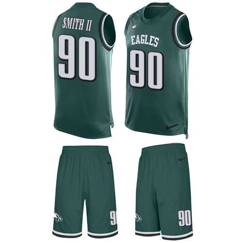 Nike Philadelphia Eagles #90 Marcus Smith II Midnight Green Team Color Men's Stitched NFL Limited Tank Top Suit Jersey