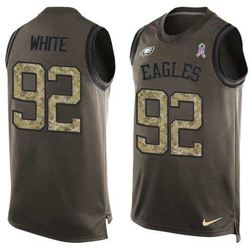 Nike Philadelphia Eagles #92 Reggie White Green Men's Stitched NFL Limited Salute To Service Tank Top Jersey