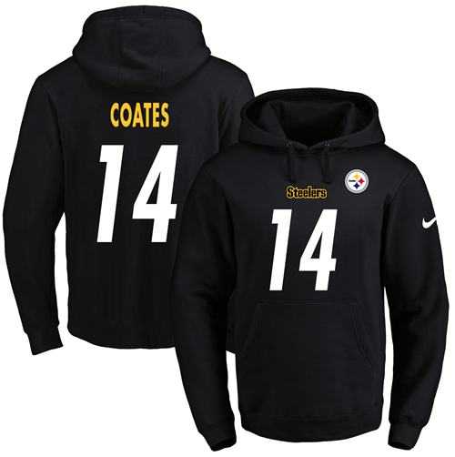 Nike Pittsburgh Steelers #14 Sammie Coates Black Name & Number Pullover NFL Hoodie