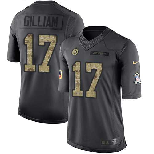 Nike Pittsburgh Steelers #17 Joe Gilliam Black Men's Stitched NFL Limited 2016 Salute to Service Jersey
