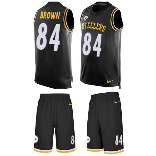 Nike Pittsburgh Steelers #84 Antonio Brown Black Team Color Men's Stitched NFL Limited Tank Top Suit Jersey
