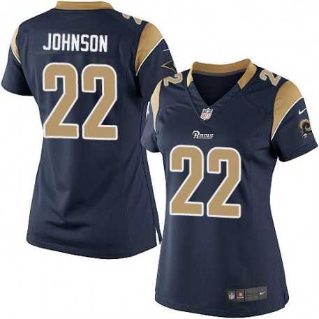 Nike Rams #22 Trumaine Johnson Navy Blue Alternate Women's Stitched NFL Elite Jersey