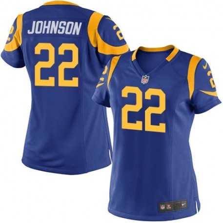 Nike Rams #22 Trumaine Johnson Royal Blue Alternate Women's Stitched NFL Elite Jersey