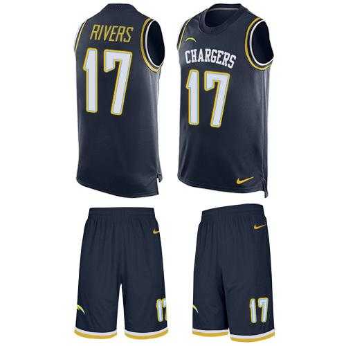 Nike San Diego Chargers #17 Philip Rivers Navy Blue Team Color Men's Stitched NFL Limited Tank Top Suit Jersey