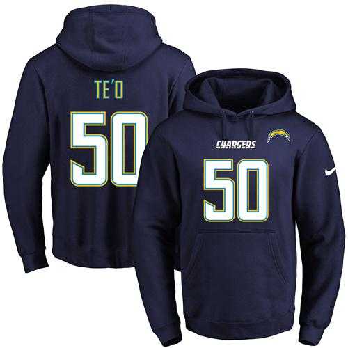 Nike San Diego Chargers #50 Manti Te'o Navy Blue Name & Number Pullover NFL Hoodie