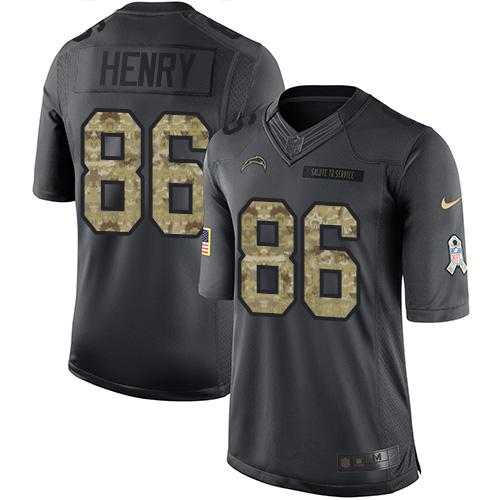 Nike San Diego Chargers #86 Hunter Henry Black Men's Stitched NFL Limited 2016 Salute to Service Jersey